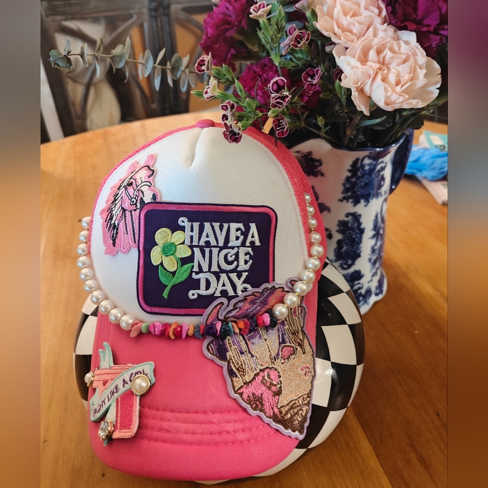 custom trucker hat with patches